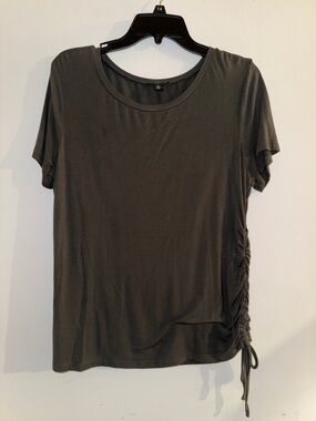 Halogen Olive Short Sleeve Ruched Side Tee